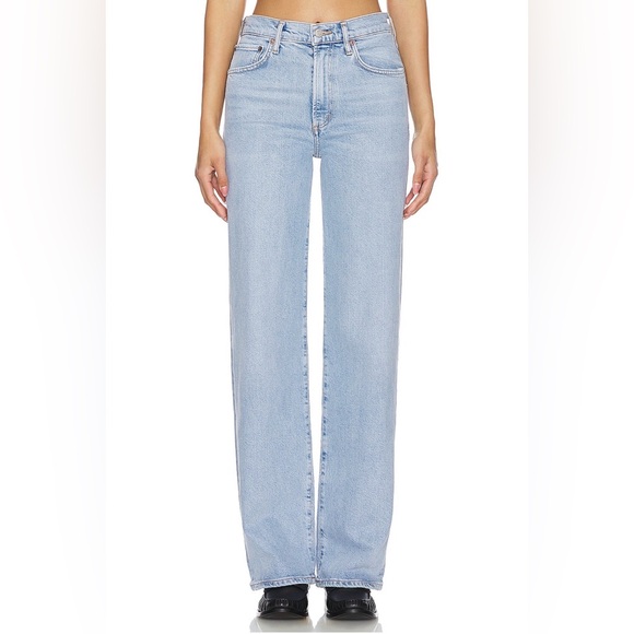 NWT AGOLDE HARPER Wide Leg jeans in “Trouble” light wash - Picture 4 of 10